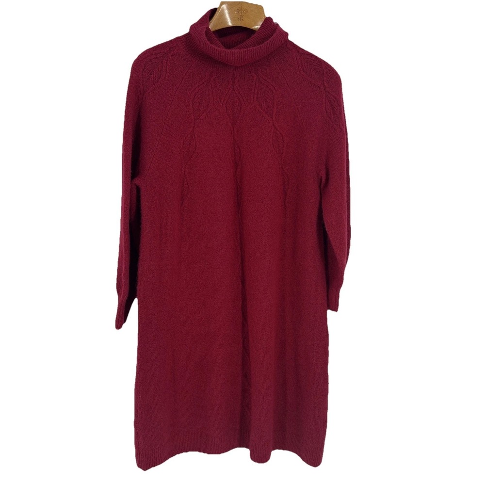Soft Surroundings Women Ellen Sweater Dress 1X Rumba Red Stretch Classic Capsule